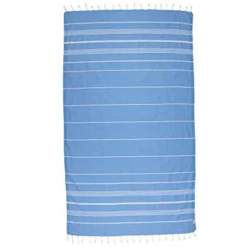 Clotho Classic Turkish Peshtemal Towel 100% Cotton Blue 39 X 70