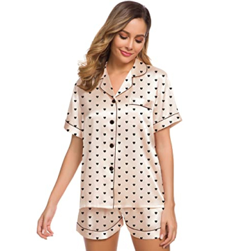 SWOMOG Women's Soft Satin Pajama Set for Ultimate Comfort