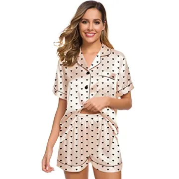 SWOMOG Women's Soft Satin Pajama Set for Ultimate Comfort