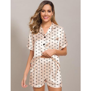 SWOMOG Women's Soft Satin Pajama Set for Ultimate Comfort