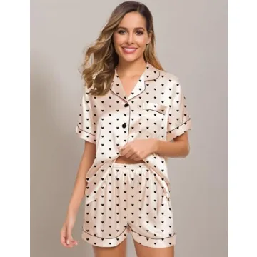 SWOMOG Women's Soft Satin Pajama Set for Ultimate Comfort