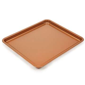 Copper Chef, 2-Piece Non-Stick Bakeware Set for Oven with Crisper Pan and Cookie Sheet, 13 x 9-Inch, N5O4RBL, Copper