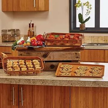 Copper Chef, 2-Piece Non-Stick Bakeware Set for Oven with Crisper Pan and Cookie Sheet, 13 x 9-Inch, N5O4RBL, Copper