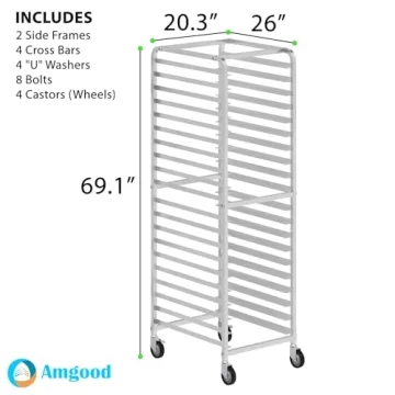 AmGood Heavy Duty Commercial Kitchen Pan Rack with Wheels