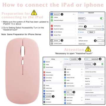 UrbanX 2.4GHz & Bluetooth Mouse, Rechargeable Wireless Mouse for Samsung Galaxy Tab A7 10.4 (2020) B...