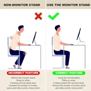 Haihomebest Wooden Monitor Stand for Ergonomic Workspace