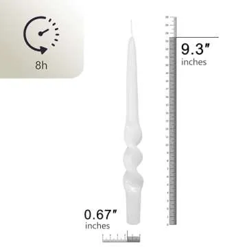 Spiral Taper Candles 9inches Long Candlesticks Twisted White Tapered Candle Set of 2 - Smokeless Unscented Candle for Birthday Party Celebration Tablescape Home Decoration