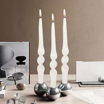 Spiral Taper Candles 9inches Long Candlesticks Twisted White Tapered Candle Set of 2 - Smokeless Unscented Candle for Birthday Party Celebration Tablescape Home Decoration