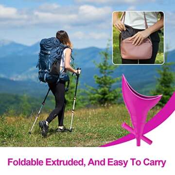 CIKICY Female Urinal Device Camping Accessories urinal for women Travel Essentials, Portable Urinal Silicone Pee Funnel for Women, Reusable Outdoor Hiking Camping Toilet Gadgets Camper Gifts for Women