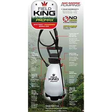 Field King 190571 Lithium-Ion Battery Powered Pump Zero Technology Sprayer, 2-Gal, White