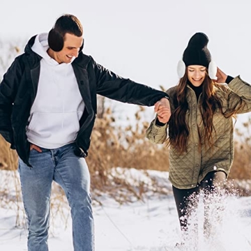 RONRONS Women's Plush Pearl Earmuffs Winter Warm Stylish