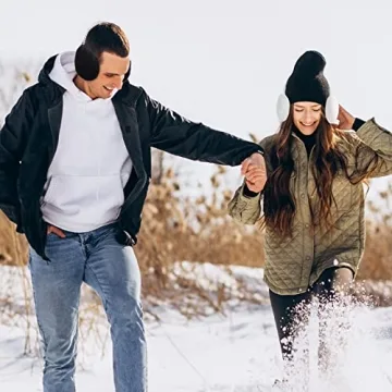 RONRONS Women's Plush Pearl Earmuffs Winter Warm Stylish