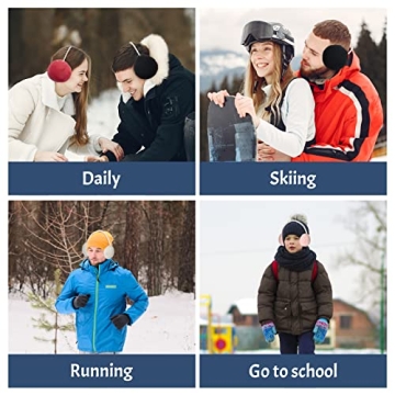 RONRONS Women's Plush Pearl Earmuffs Winter Warm Stylish