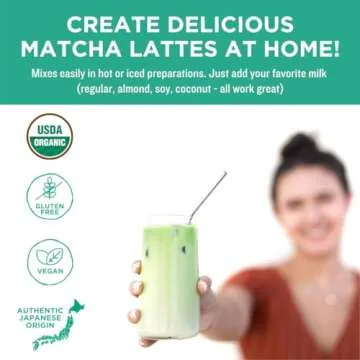 Jade Leaf Matcha Organic Cafe Style Sweetened Matcha Latte Green Tea Powder, Premium Barista Crafted...