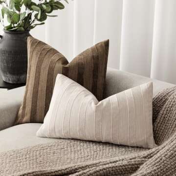 Chenille Lumbar Throw Pillow Covers Set of 2 | Foindtower