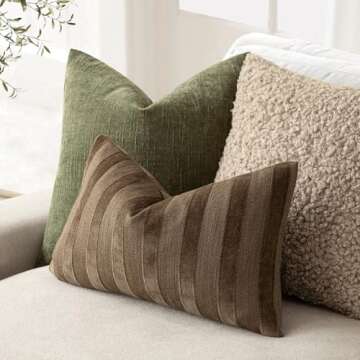 Chenille Lumbar Throw Pillow Covers Set of 2 | Foindtower