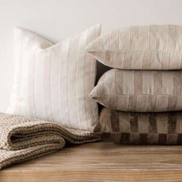 Chenille Lumbar Throw Pillow Covers Set of 2 | Foindtower