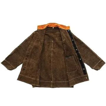 YESWELDER Leather Welding Jacket for Men Women, Heavy Duty welder jacket, Heat Flame Resistant Welding Coat