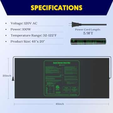 iPower Seedling Heat Mat Upgraded Technology, 48" X 20" Waterproof Durable Germination Station Heati...