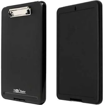 Think2Master Sturdy Black Plastic Storage Clipboard