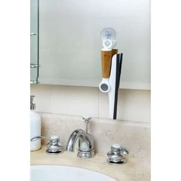 Full Circle Wipe Out Pivoting Shower Squeegee with Hanging Hook, White, 2 Piece