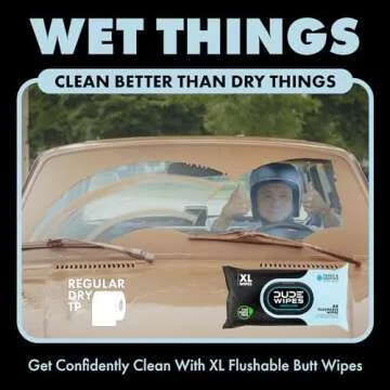 DUDE Wipes - Medicated Flushable Wipes - 1 Pack, 48 Wipes - Unscented Extra-Large Adult Wet Wipes - Medicated Witch Hazel - Septic and Sewer Safe Medicated Wipes