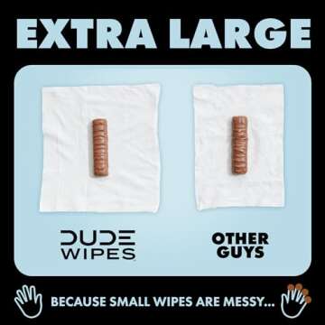 DUDE Wipes - Medicated Flushable Wipes - 1 Pack, 48 Wipes - Unscented Extra-Large Adult Wet Wipes - Medicated Witch Hazel - Septic and Sewer Safe Medicated Wipes