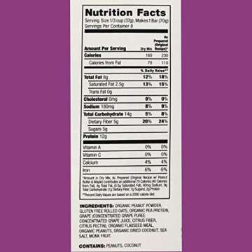 PROTEIN BAR MIX ~ No-Bake & Easy as a Protein Shake! Makes 8 Bars, 12-14g Protein/bar. Vegan Protein Balls Bars & Bites. “Peanut Butter & Jelly” is Gluten Free, No Sugar Added, Low FODMAP, Soy Free