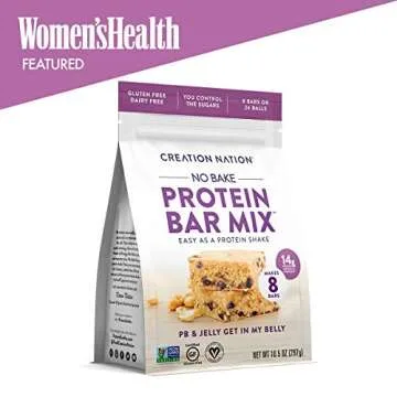 PROTEIN BAR MIX ~ No-Bake & Easy as a Protein Shake! Makes 8 Bars, 12-14g Protein/bar. Vegan Protein Balls Bars & Bites. “Peanut Butter & Jelly” is Gluten Free, No Sugar Added, Low FODMAP, Soy Free