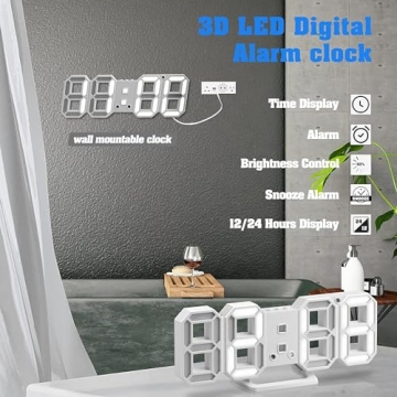 Stylish Petilleur 3D LED Digital Wall Clock for Gift