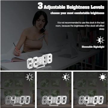 Stylish Petilleur 3D LED Digital Wall Clock for Gift
