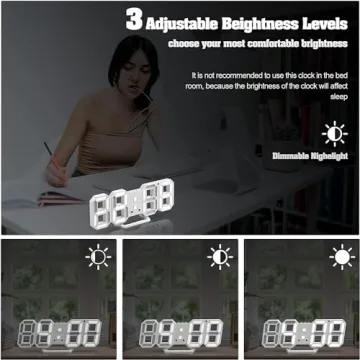 Stylish Petilleur 3D LED Digital Wall Clock for Gift