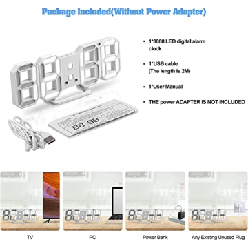 Stylish Petilleur 3D LED Digital Wall Clock for Gift