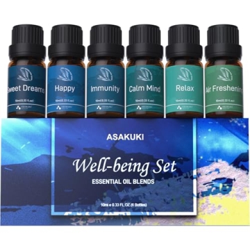 ASAKUKI Essential Oil Blends, Essential Oils Set for Diffusers for Home, Well-Being Kit- Calming, Dr...