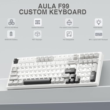 AULA F99 Wireless Mechanical Keyboard Tri-Mode RGB Gaming