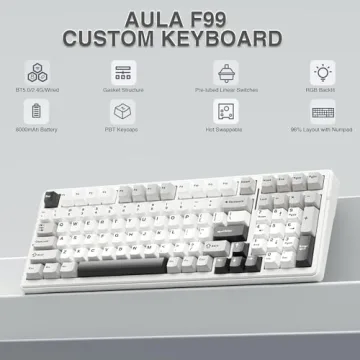 AULA F99 Wireless Mechanical Keyboard Tri-Mode RGB Gaming