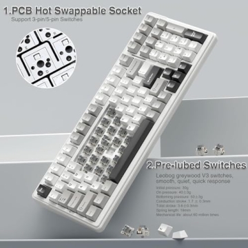 AULA F99 Wireless Mechanical Keyboard Tri-Mode RGB Gaming