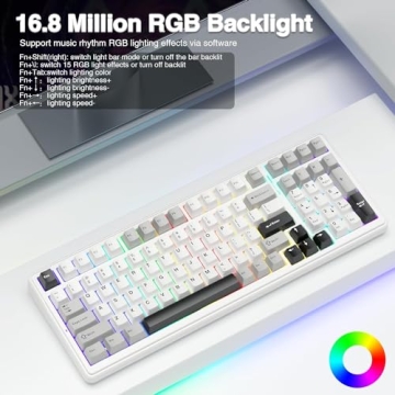 AULA F99 Wireless Mechanical Keyboard Tri-Mode RGB Gaming
