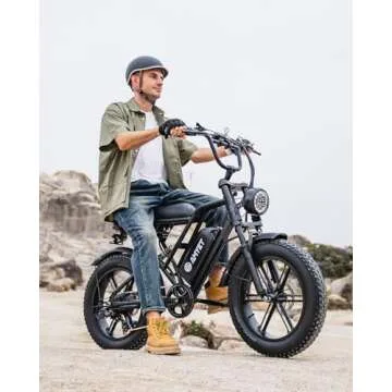 AMYET V9-G60 Elec. Bike - Black/Brown: 1500W, 48V 960Wh, 72Mi Range, 32MPH, 20" Fat Tire, 7-SPD, Dual Susp., Unique Look