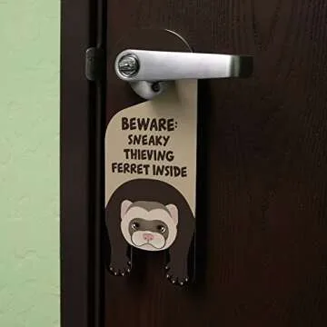 GRAPHICS & MORE Ferret Do Not Disturb Plastic Door Knob Hanger Sign - Beware: Sneaky thieving Ferret...