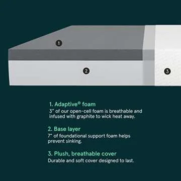 Tuft & Needle - Legacy Original Full Mattress, Medium-Firm Feel, Cooling, Pressure Relief, CertiPUR-US, 100-Night Trial