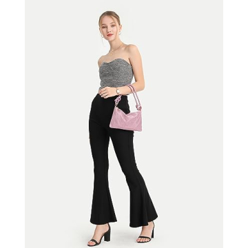 YUWITA Pink Rhinestone Evening Bag - Stunning Mini Purse