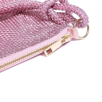 YUWITA Pink Rhinestone Evening Bag - Stunning Mini Purse