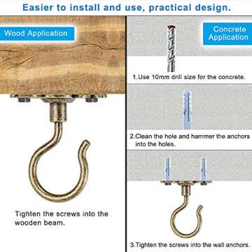 Dolibest Ceiling Hooks for Stylish Plant & Light Hanging