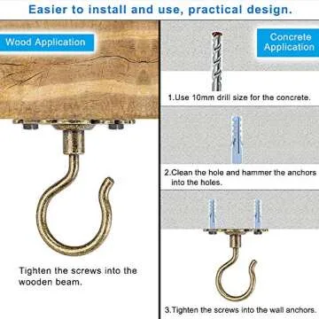 Dolibest Ceiling Hooks for Stylish Plant & Light Hanging