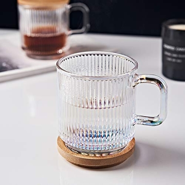 Yalucky Iridescent Coffee Mug with Lid and Spoon