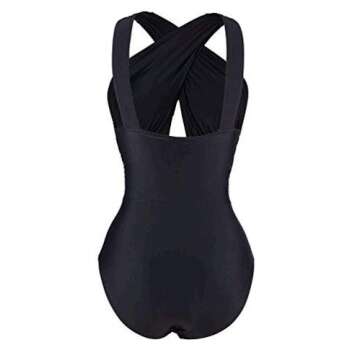 Cupshe Women's Stylish Black Cross One-piece Swimsuit