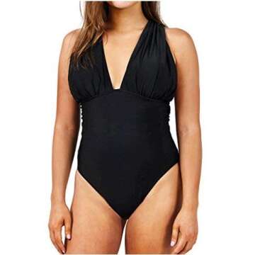 Cupshe Women's Stylish Black Cross One-piece Swimsuit