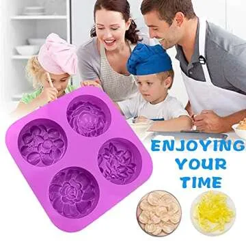 Versatile 3 Pack Silicone Soap Molds for Baking and Crafts