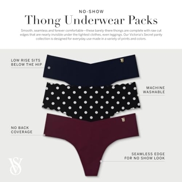 Victoria's Secret No Show Thong Underwear Multi Pack